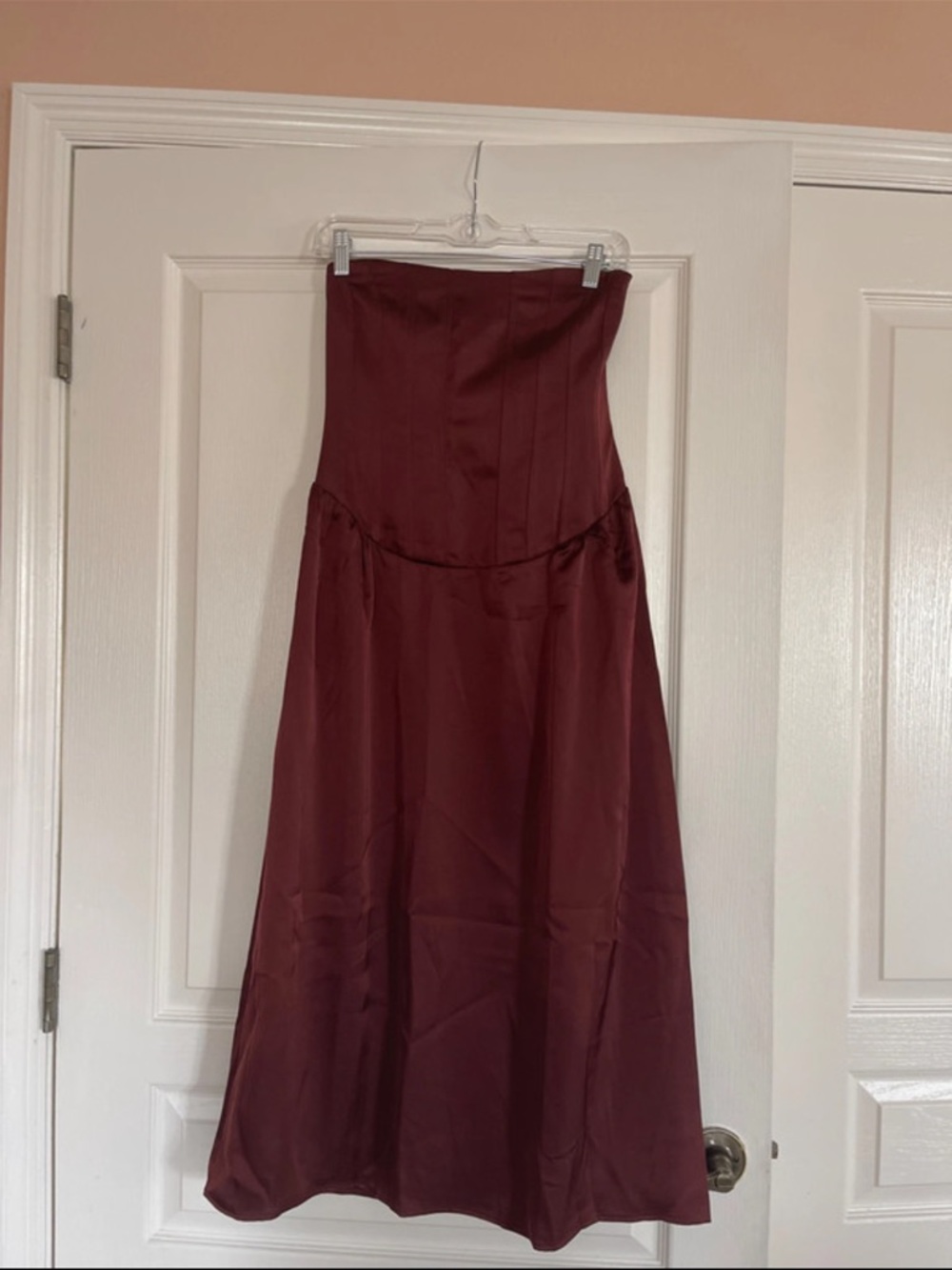 NWT Strapless Burgundy dress